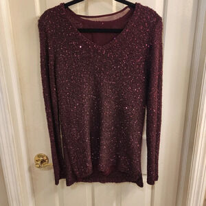 Apt 9 maroon sparkly sweater size lg